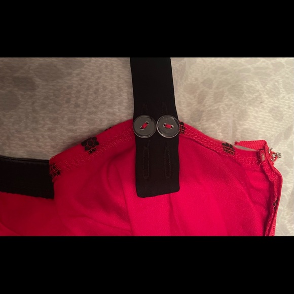 Rebel Love Red Dress with Floral Sheer Overlay - Picture 8 of 8